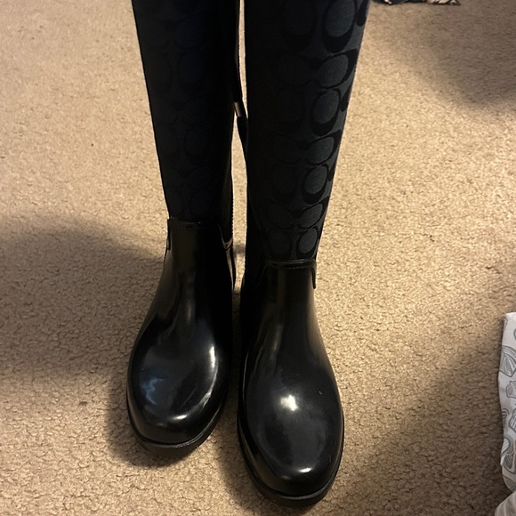 Coach Black Women's rain Boots - Picture 3 of 3